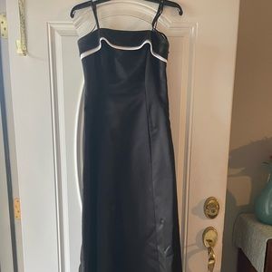 Black satin prom dress